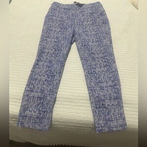 Chico's 1.5 Ankle Blueish Purple and White Textured Pants